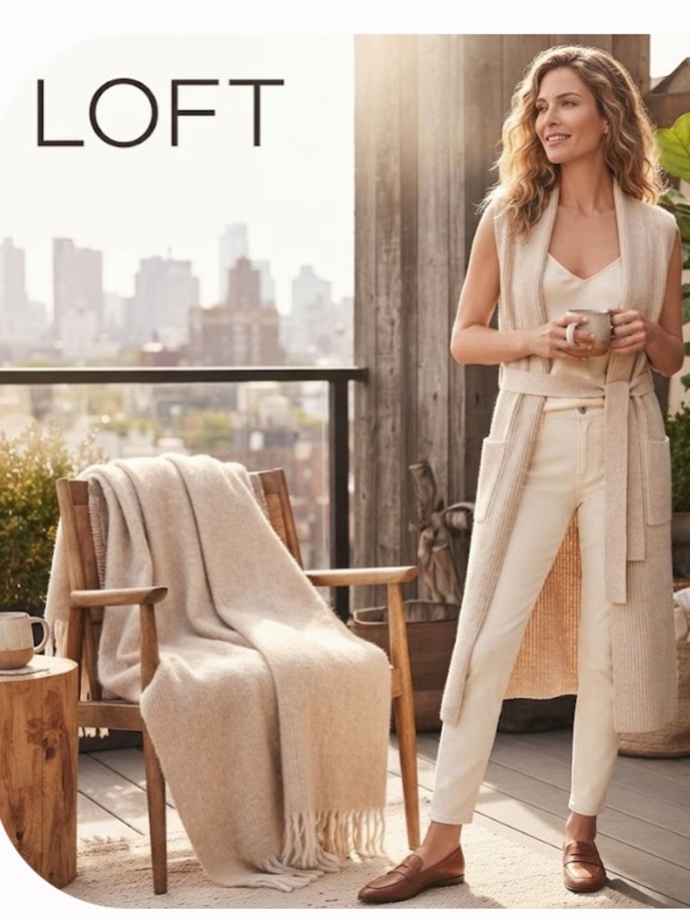 LOFT Maxi Sweater Vest Tie-Waist